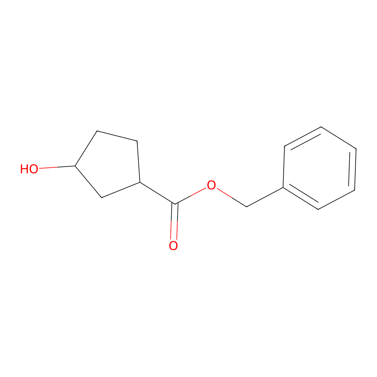 trans-Benzyl 3-hydroxycyclopentanecarboxylate molecular structure, CAS 128095-32-9