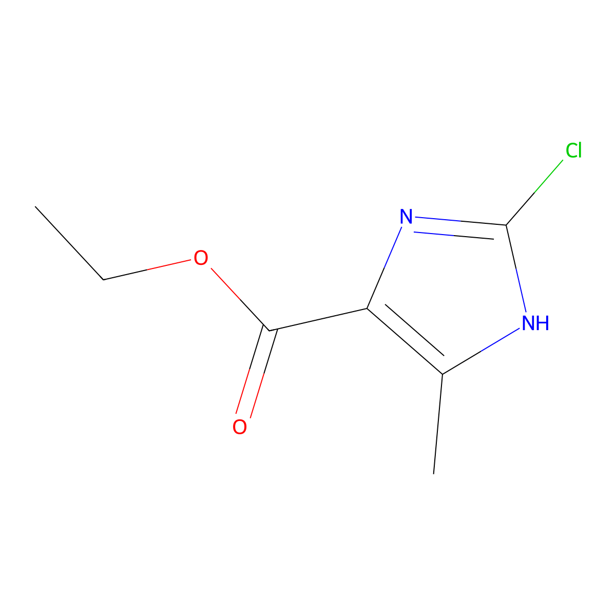 Ethyl 2-chloro-4-methyl-1H-imidazole-5-carboxylate molecular structure, CAS 128095-76-1