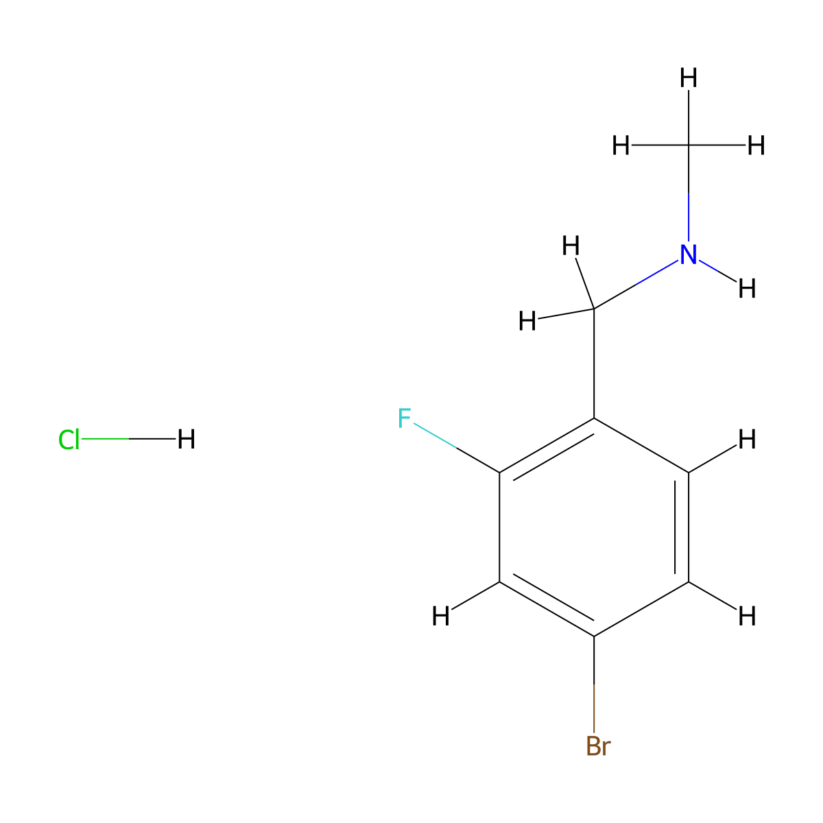 [(4-Bromo-2-fluorophenyl)methyl](methyl)amine hydrochloride molecular structure, CAS 1280952-49-9