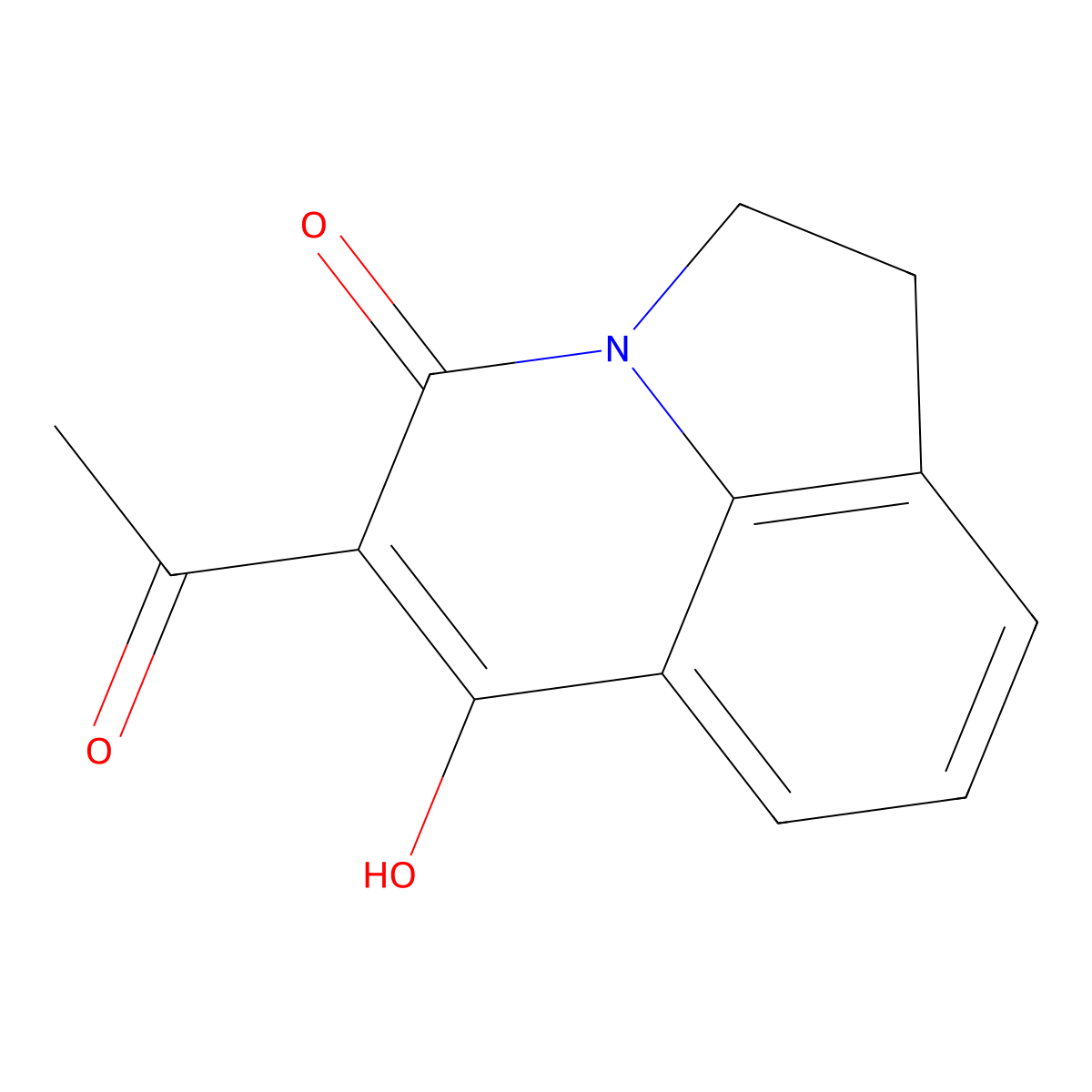 5-acetyl-6-hydroxy-1,2-dihydro-4H-pyrrolo[3,2,1-ij]quinolin-4-one molecular structure, CAS 128099-76-3