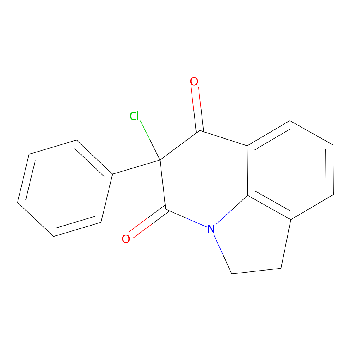 5-chloro-5-phenyl-1,2-dihydro-4H-pyrrolo[3,2,1-ij]quinoline-4,6(5H)-dione molecular structure, CAS 128099-87-6