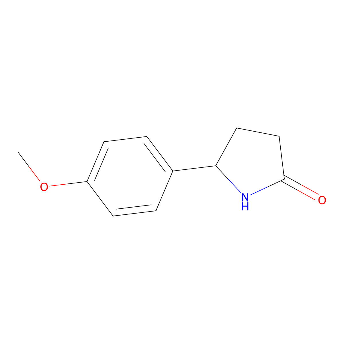 5-(4-Methoxyphenyl)pyrrolidin-2-one molecular structure, CAS 128100-35-6