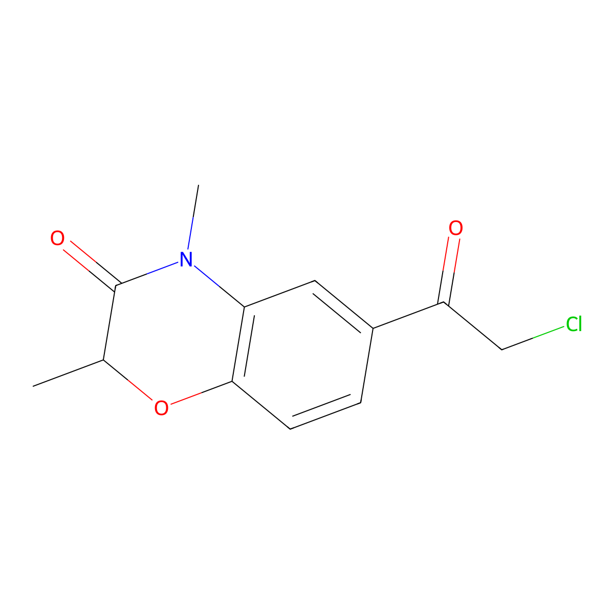 6-(2-Chloroacetyl)-2,4-dimethyl-2H-benzo[b][1,4]oxazin-3(4H)-one molecular structure, CAS 128101-39-3