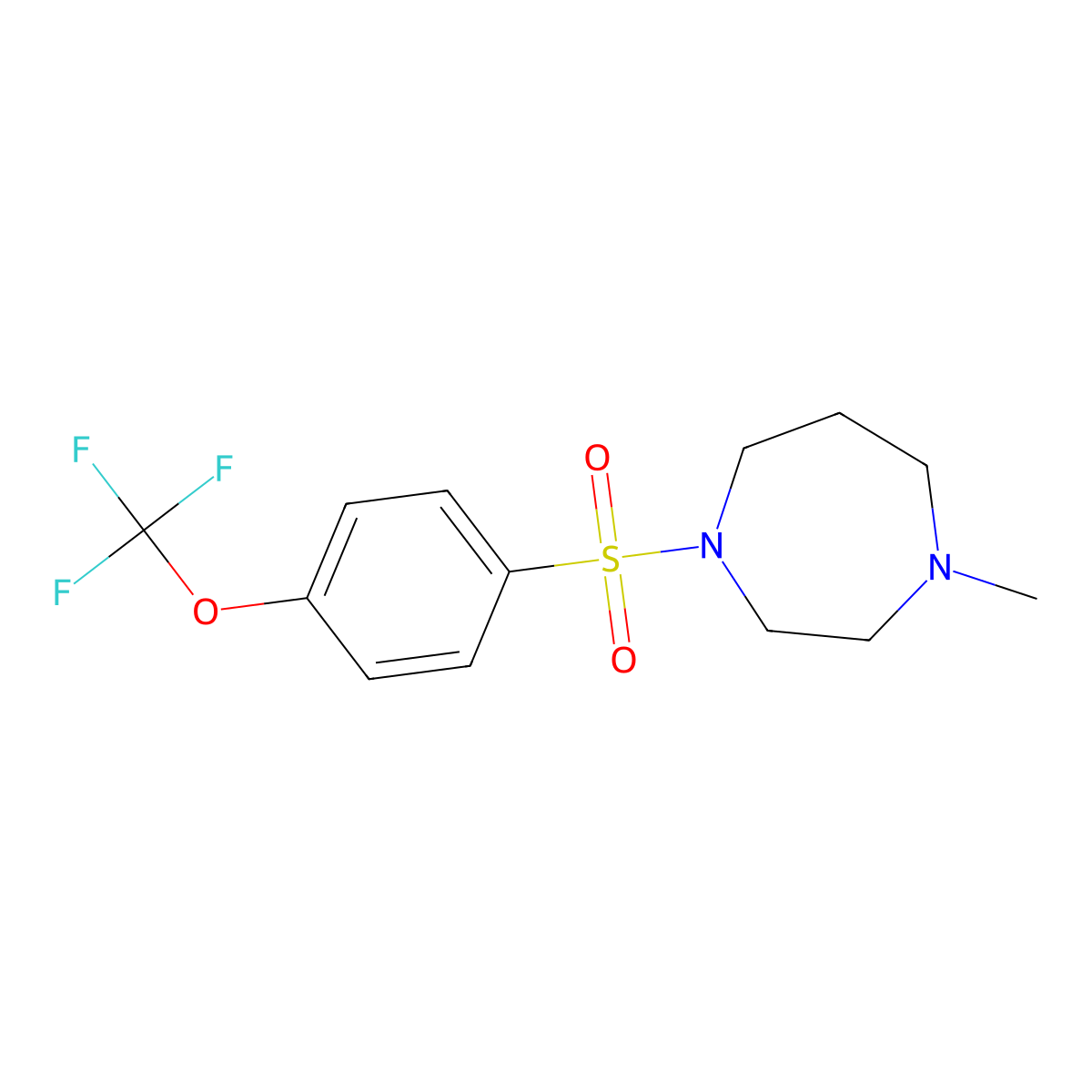1-Methyl-4-[4-(trifluoromethoxy)benzenesulfonyl]-1,4-diazepane molecular structure, CAS 1281015-05-1