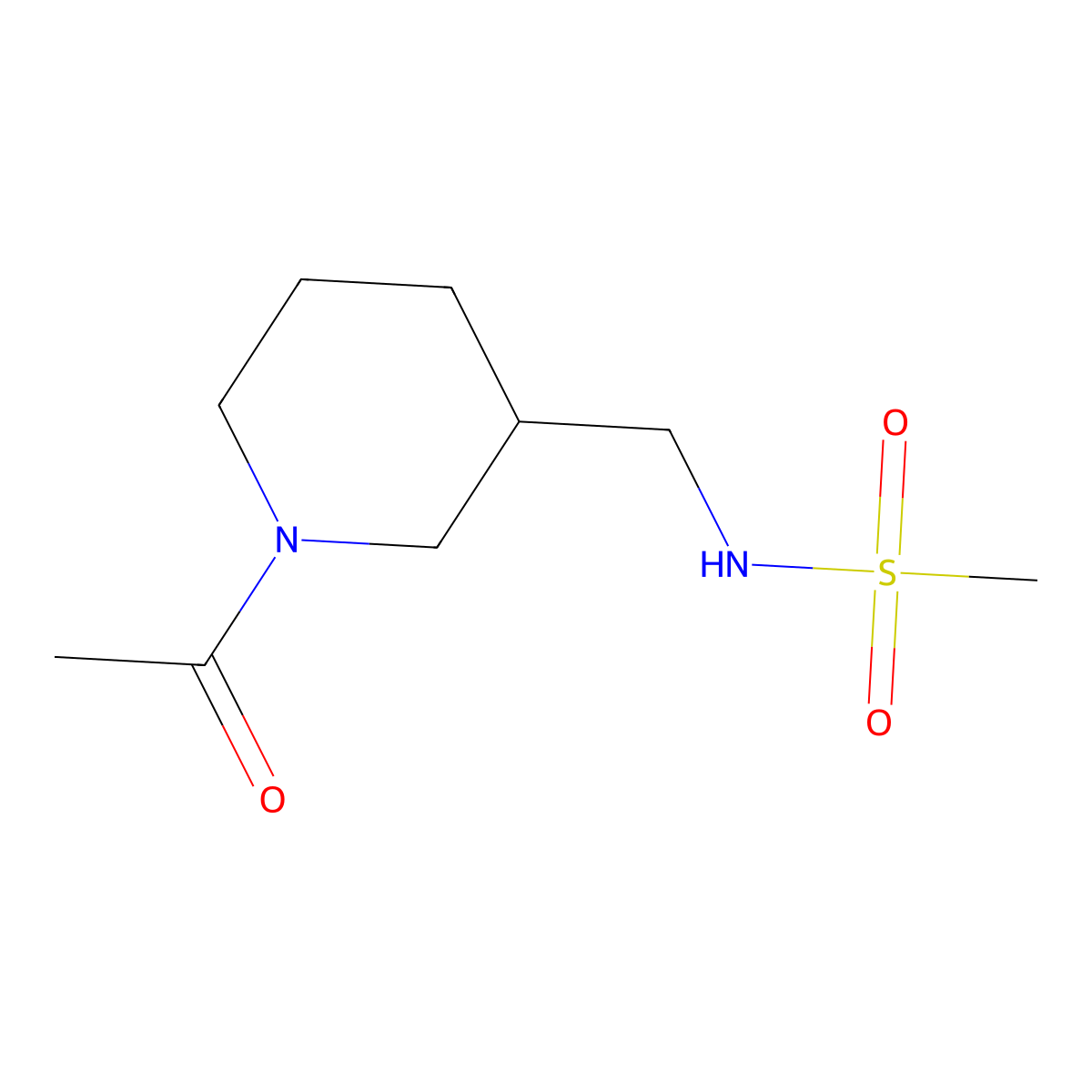 N-[(1-acetylpiperidin-3-yl)methyl]methanesulfonamide molecular structure, CAS 1281017-51-3