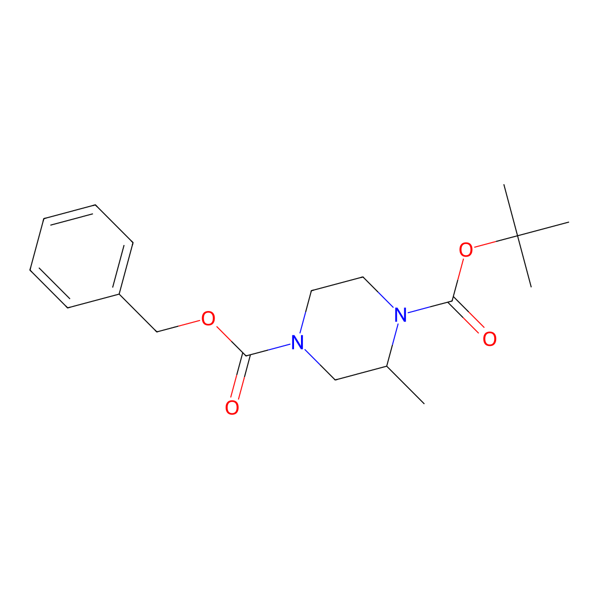 (R)-4-Benzyl 1-Boc-2-methylpiperazine-4-carboxylate molecular structure, CAS 128102-16-9