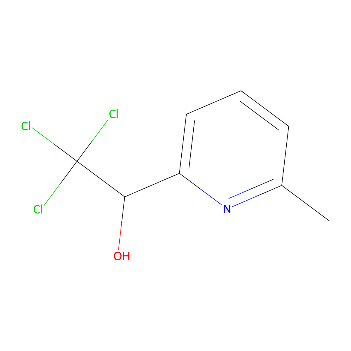 6-Methyl-alpha-(trichloromethyl)-2-pyridinemethanol molecular structure, CAS 128102-95-4