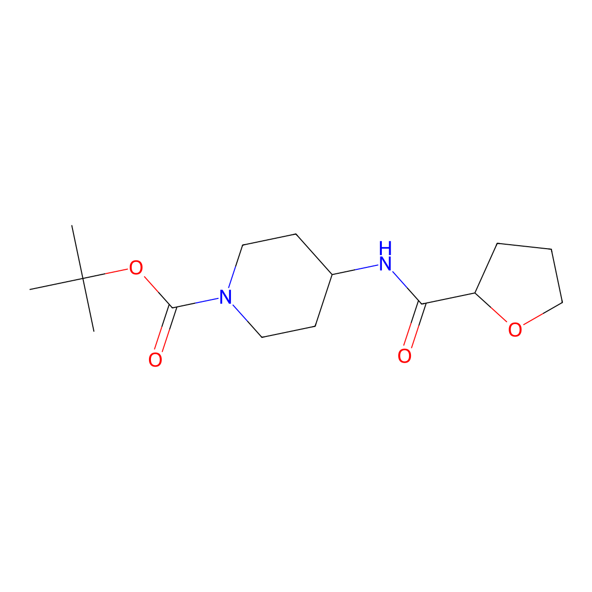 Tert-butyl 4-(oxolane-2-amido)piperidine-1-carboxylate molecular structure, CAS 1281026-35-4