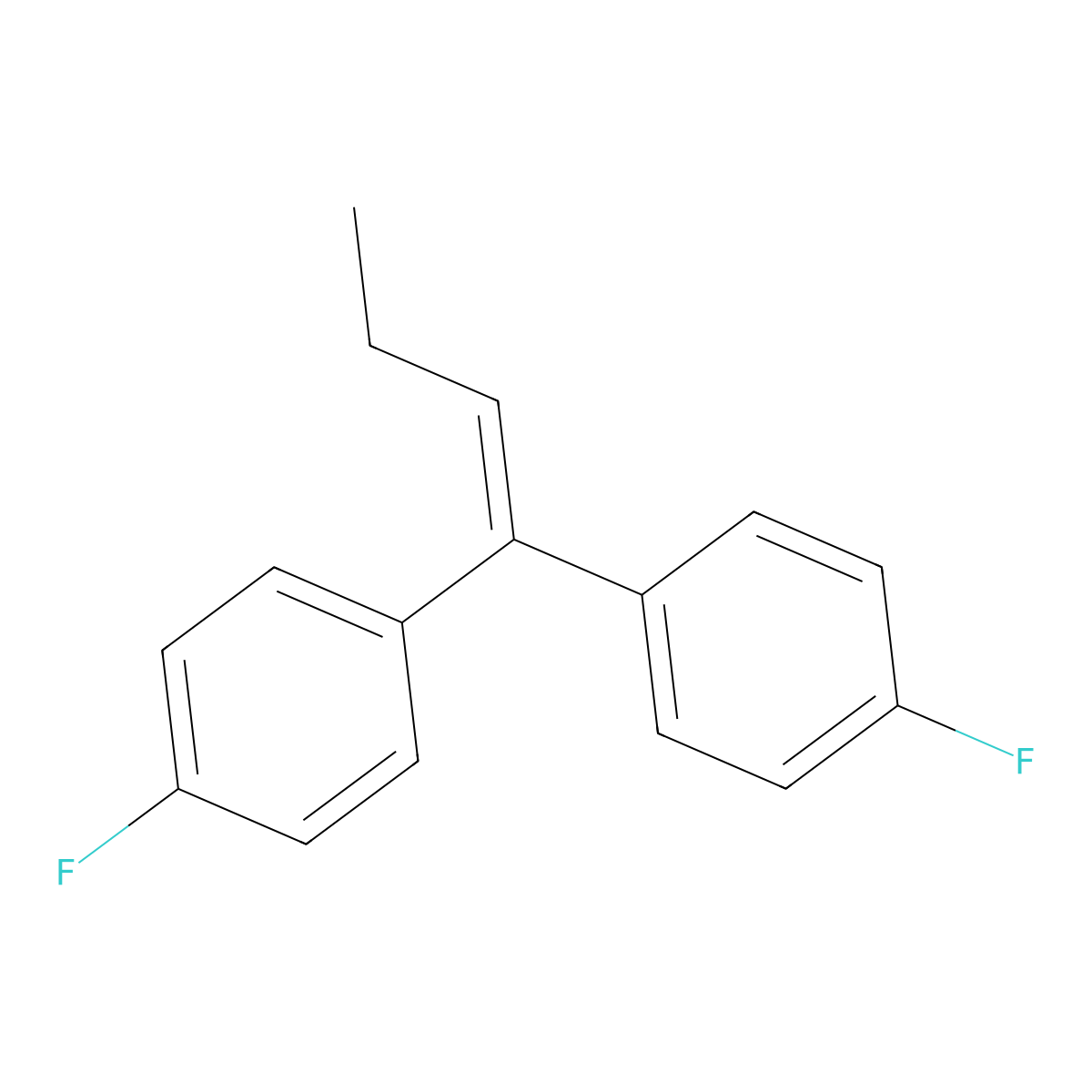 1,1'-(But-1-ene-1,1-diyl)bis(4-fluorobenzene) molecular structure, CAS 128104-20-1