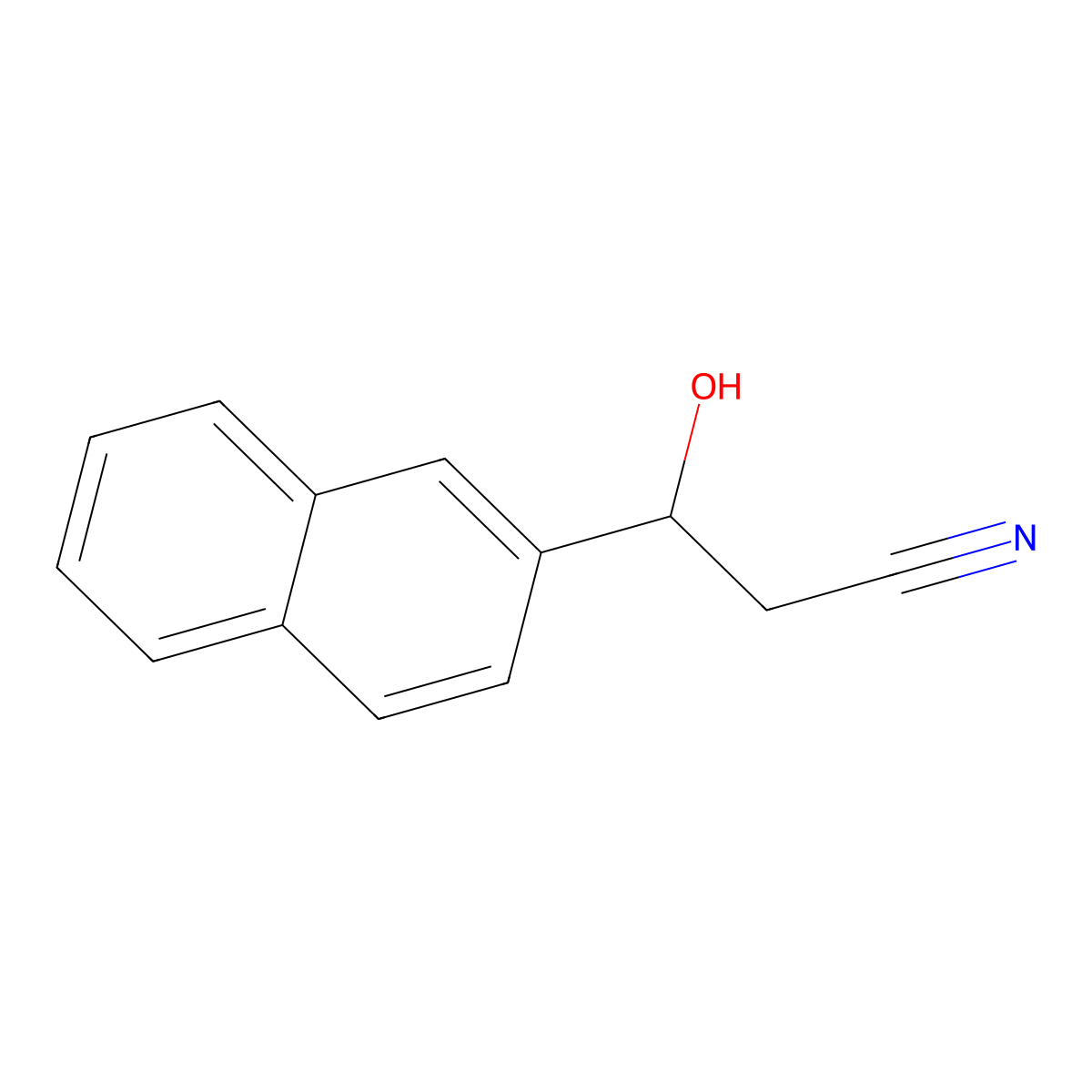 3-Hydroxy-3-(naphthalen-2-yl)propanenitrile molecular structure, CAS 128104-67-6