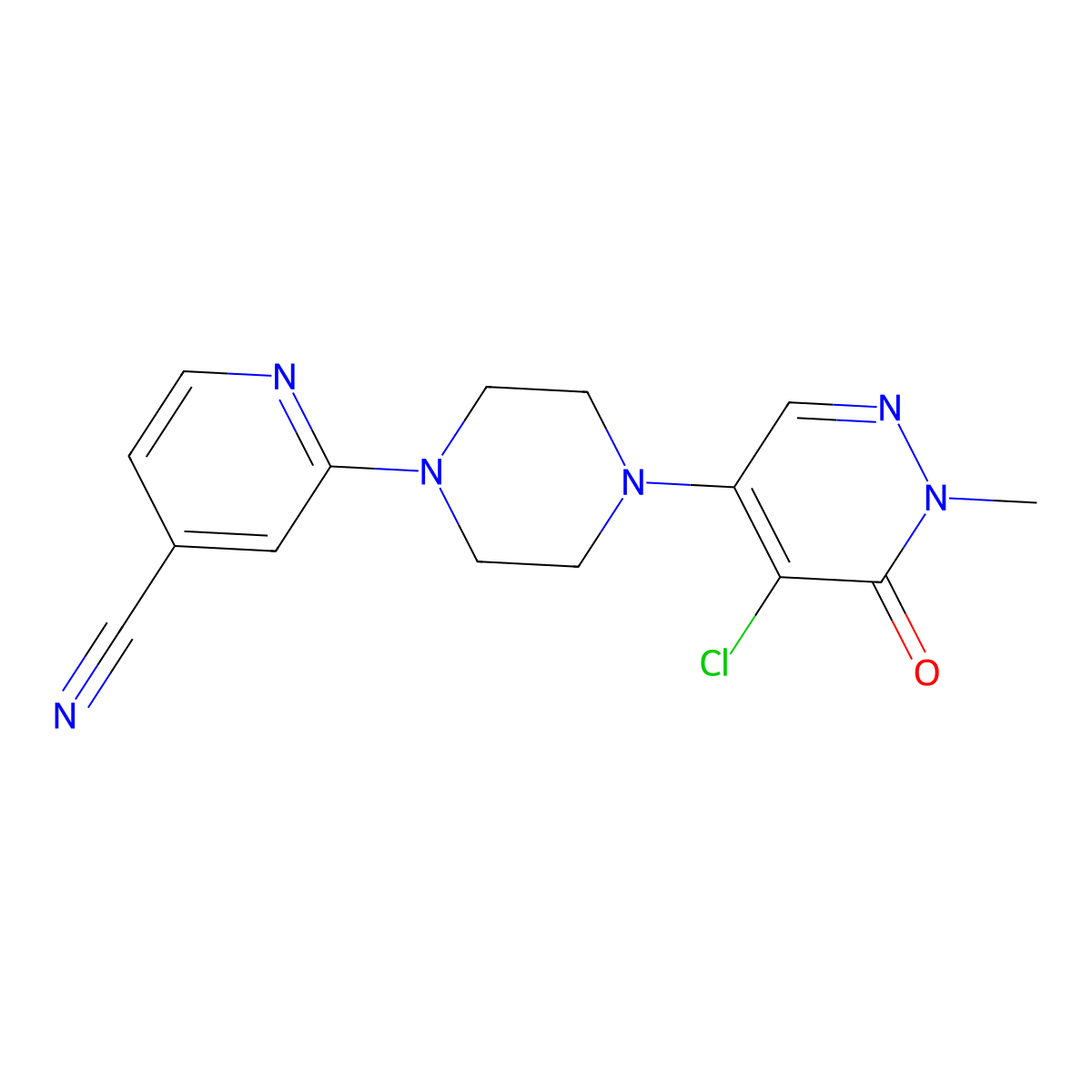 2-[4-(5-Chloro-1-methyl-6-oxo-1,6-dihydropyridazin-4-yl)piperazin-1-yl]pyridine-4-carbonitrile molecular structure, CAS 1281055-55-7