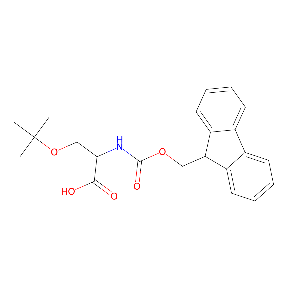9-fluorenylmethyloxycarbonyl-D-Ser(t-butyl)-OH molecular structure, CAS 128107-47-1
