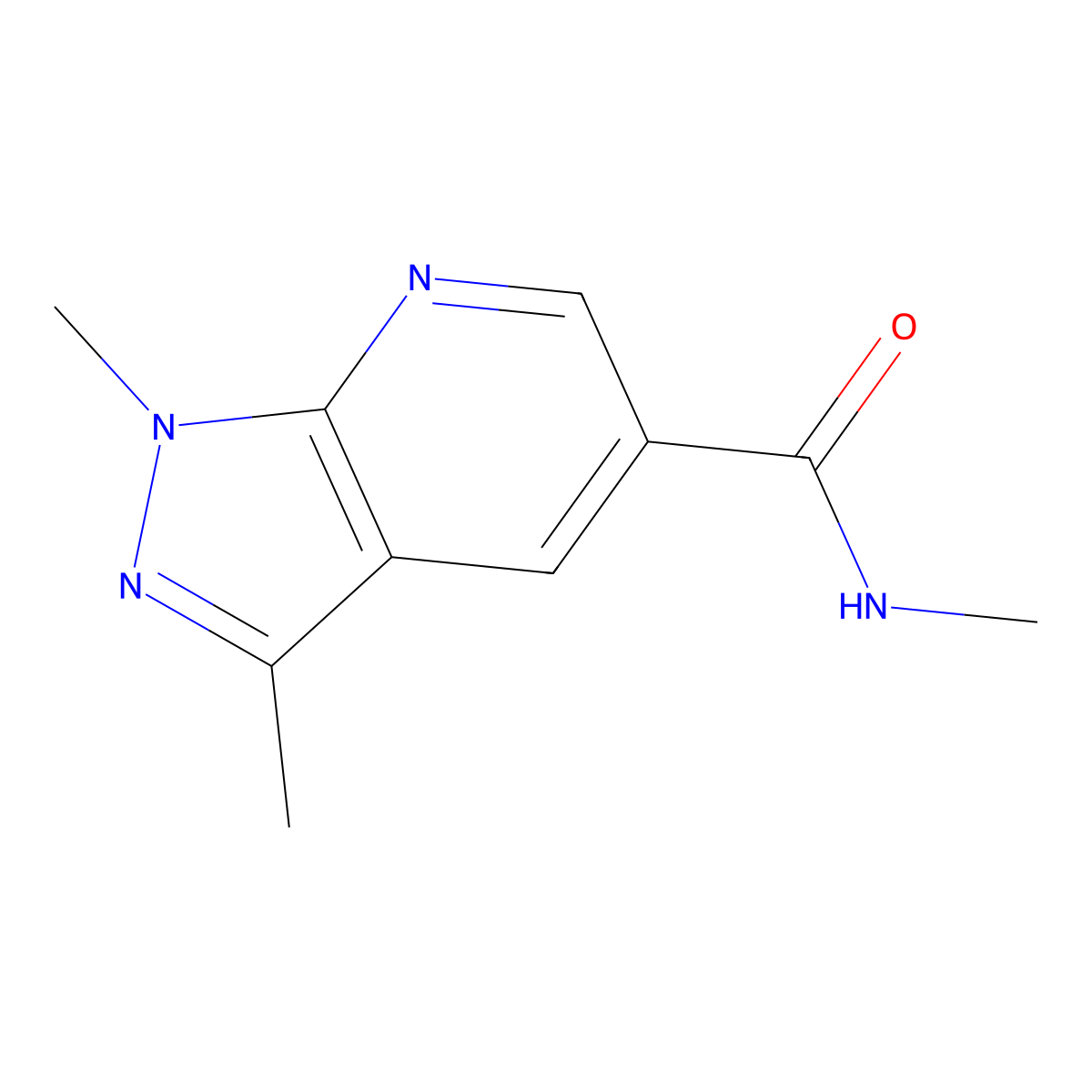 N,1,3-trimethyl-1H-pyrazolo[3,4-b]pyridine-5-carboxamide molecular structure, CAS 1281074-43-8