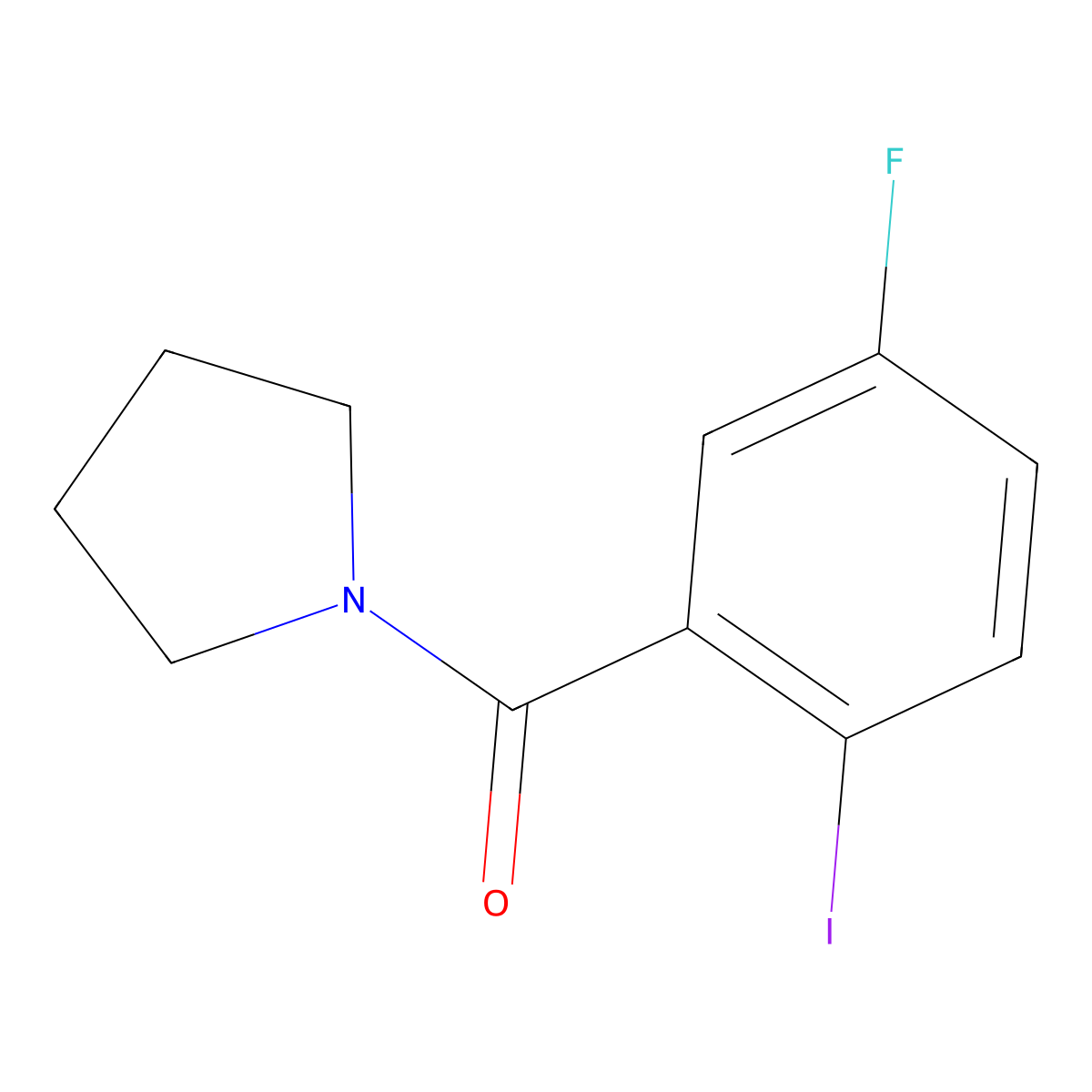 (5-Fluoro-2-iodophenyl)(pyrrolidin-1-yl)methanone molecular structure, CAS 1281079-01-3