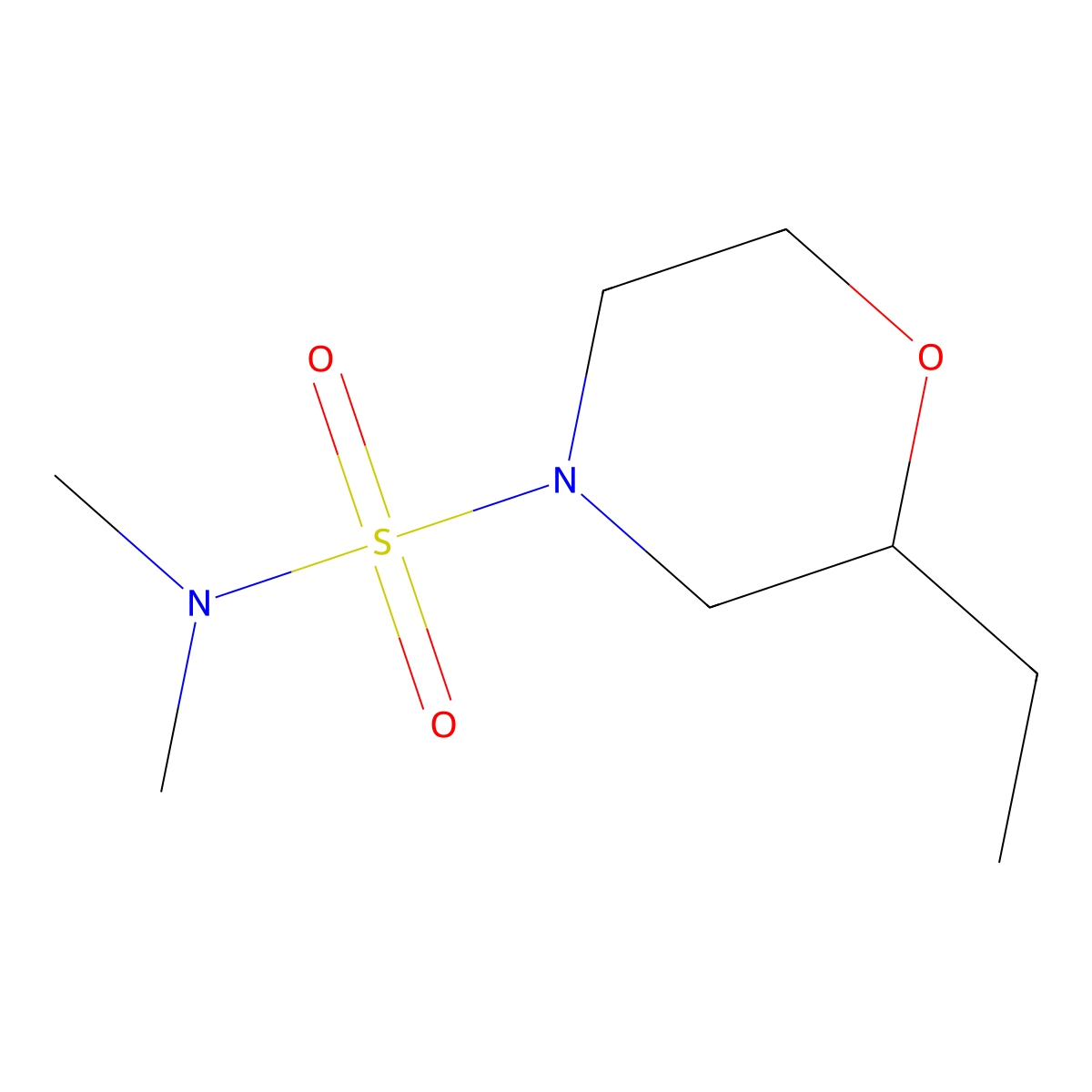 2-ethyl-N,N-dimethylmorpholine-4-sulfonamide molecular structure, CAS 1281089-00-6