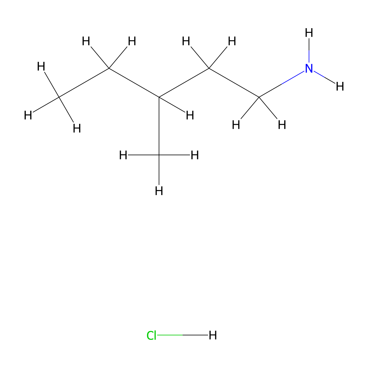 3-Methylpentan-1-amine hydrochloride molecular structure, CAS 128111-56-8