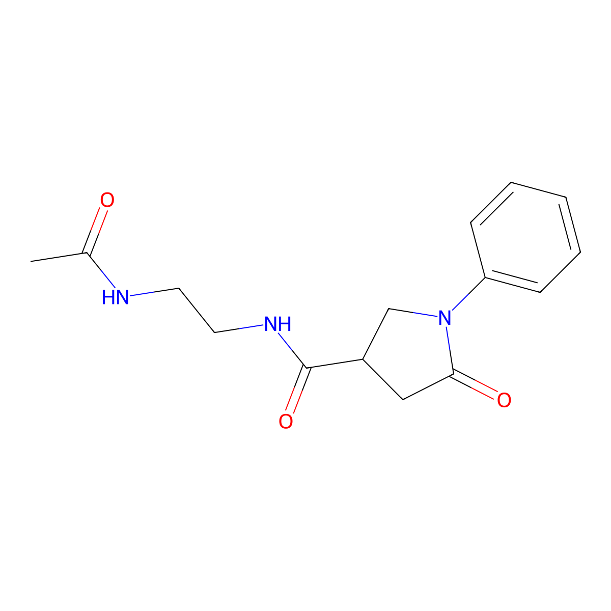 N-{2-[(5-oxo-1-phenylpyrrolidin-3-yl)formamido]ethyl}acetamide molecular structure, CAS 1281126-06-4