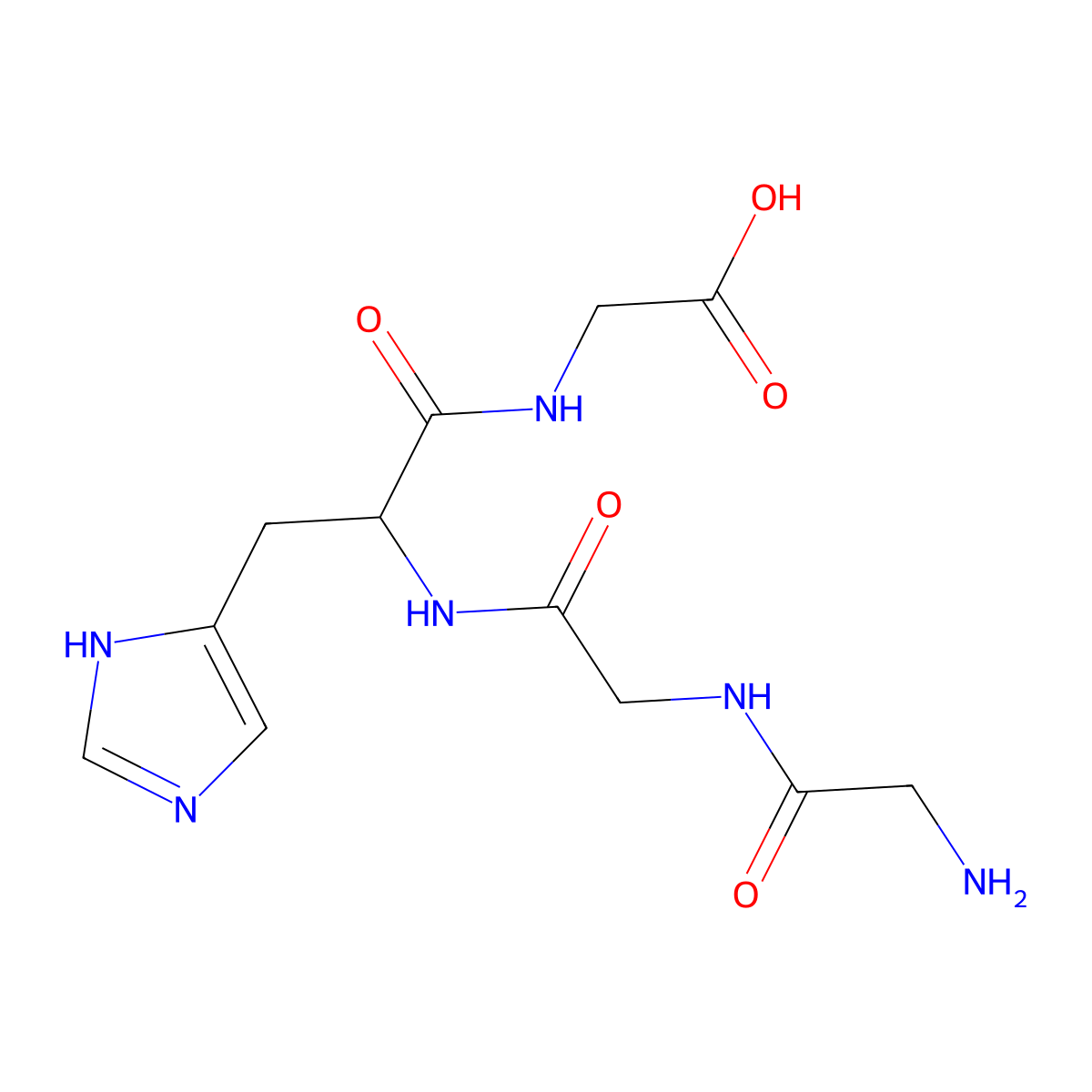 N-(N-(N-Glycylglycyl)-L-histidyl)glycine molecular structure, CAS 128114-56-7