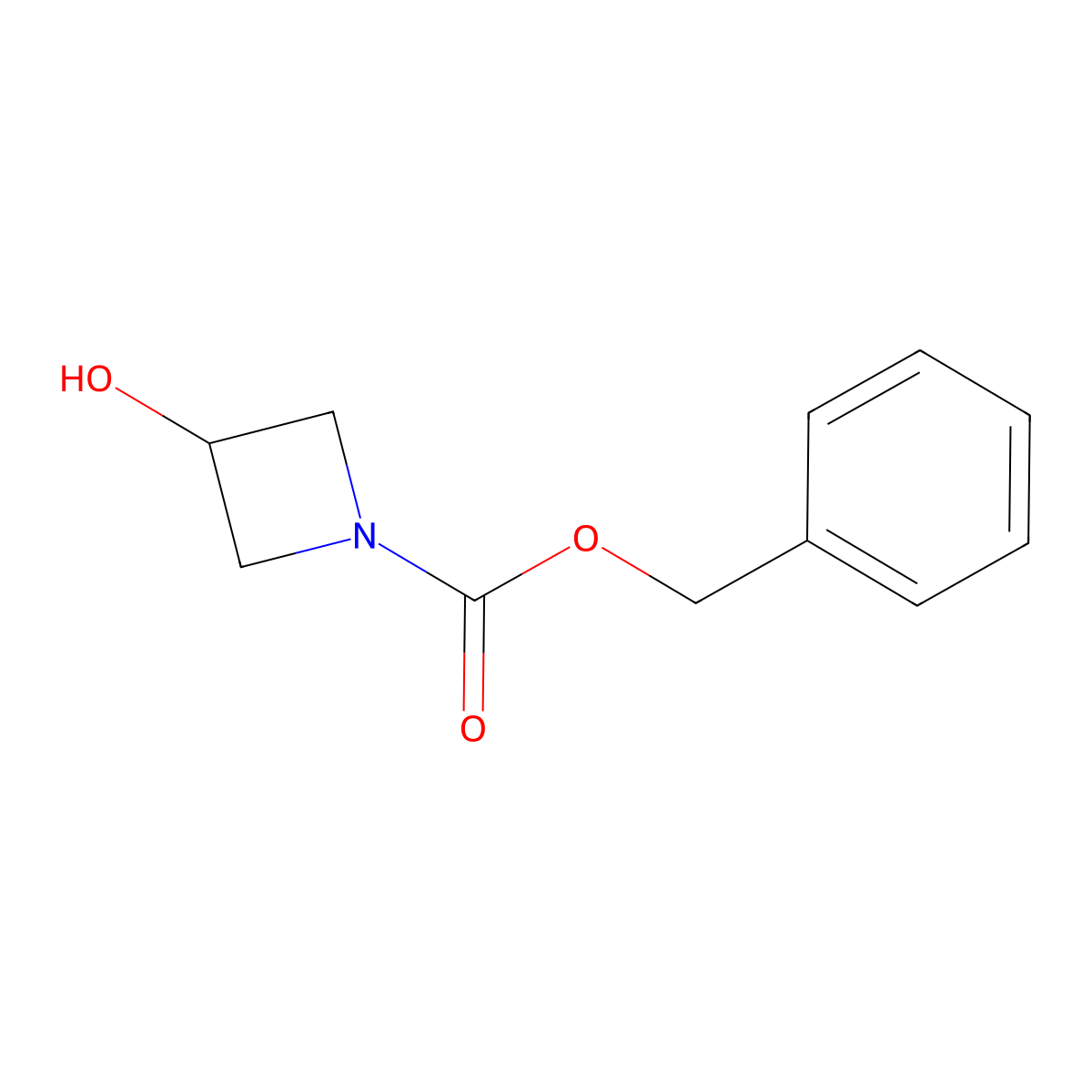 Benzyl 3-hydroxyazetidine-1-carboxylate molecular structure, CAS 128117-22-6