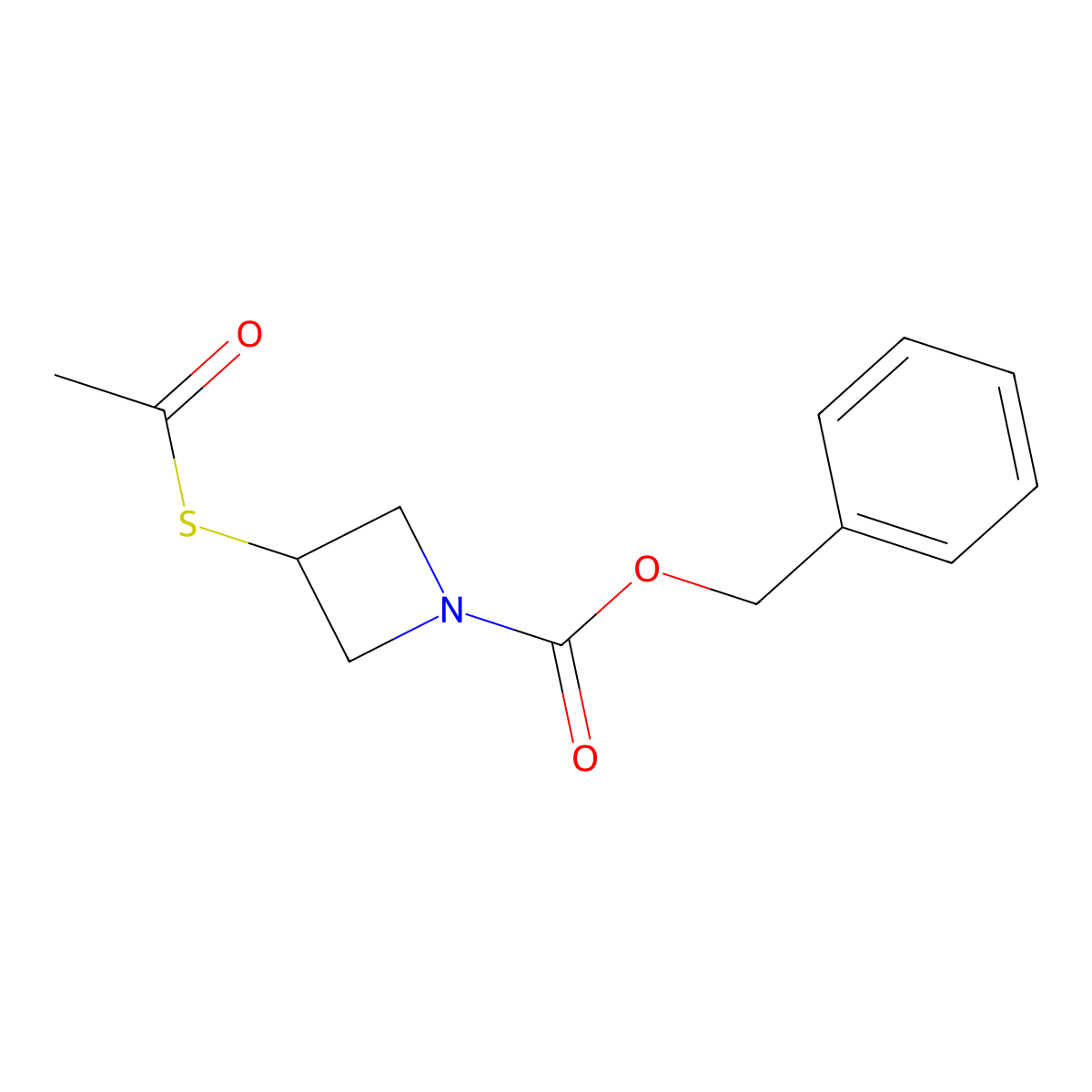 Benzyl 3-acetylsulfanylazetidine-1-carboxylate molecular structure, CAS 128117-23-7