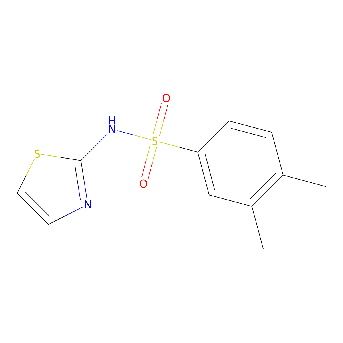 3,4-dimethyl-N-(1,3-thiazol-2-yl)benzenesulfonamide molecular structure, CAS 1281176-11-1