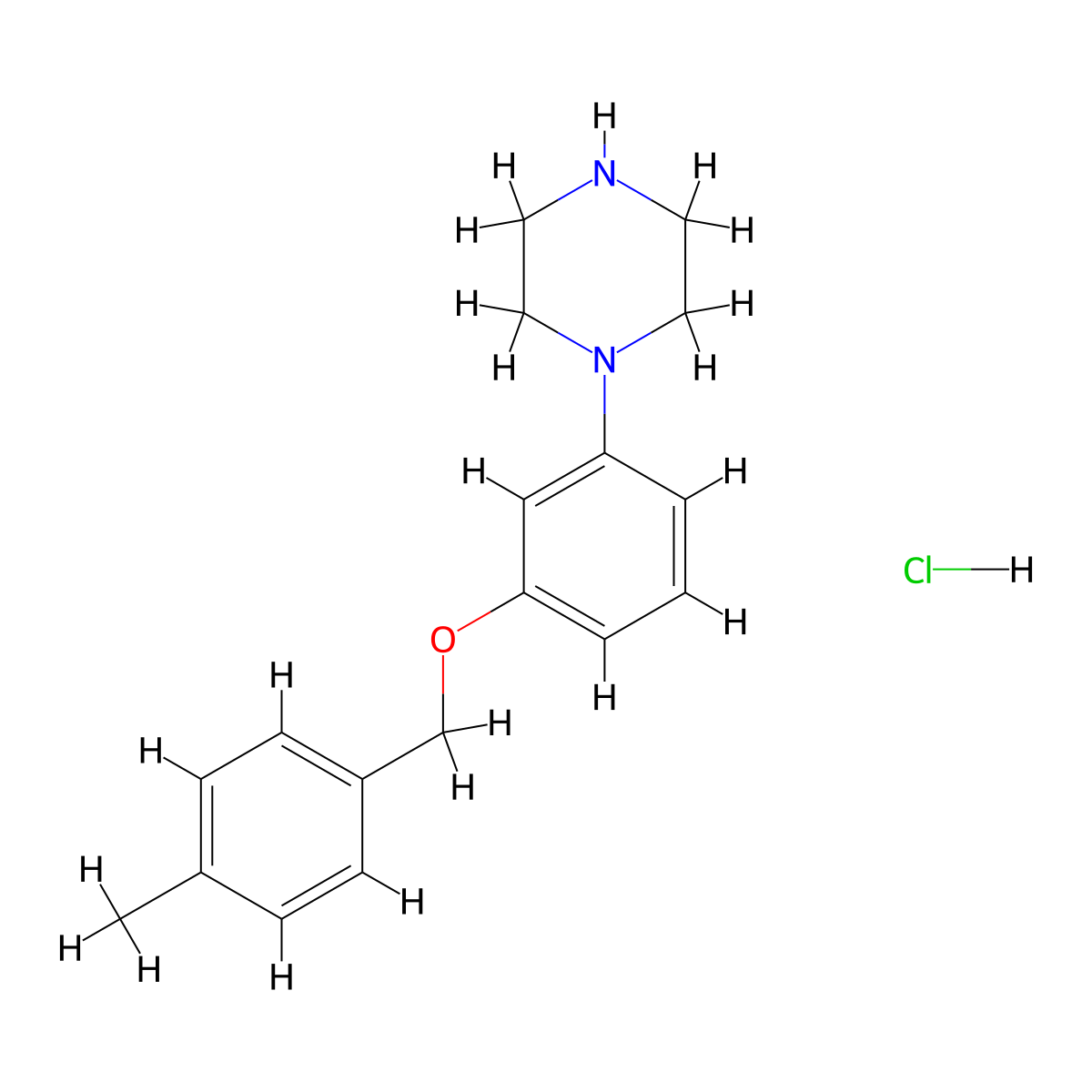1-{3-[(4-Methylphenyl)methoxy]phenyl}piperazine hydrochloride molecular structure, CAS 1281180-41-3