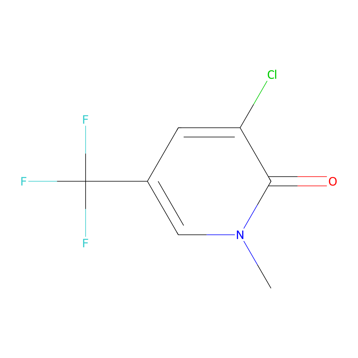 3-Chloro-1-methyl-5-(trifluoromethyl)pyridin-2-one molecular structure, CAS 1281189-85-2