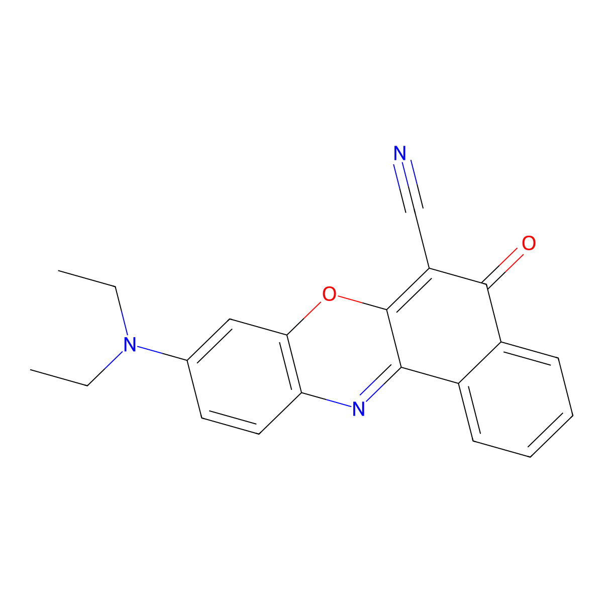 6-Cyano-9-(diethylamino)-5H-benzo[a]phenoxazin-5-one molecular structure, CAS 128119-95-9