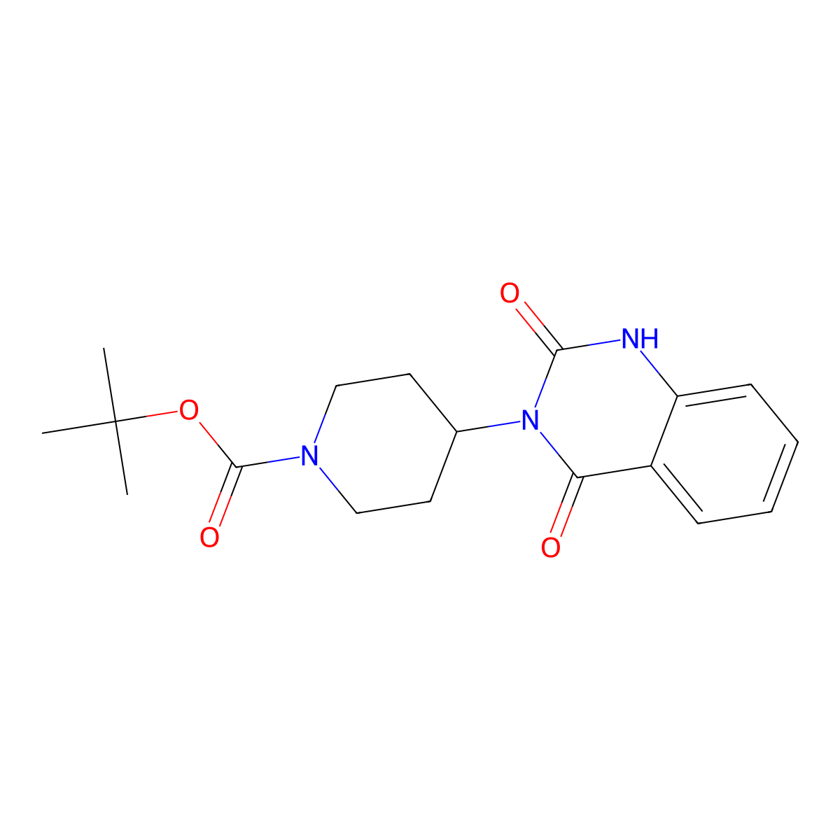 tert-butyl 4-(2,4-dioxo-1,4-dihydroquinazolin-3(2H)-yl)piperidine-1-carboxylate molecular structure, CAS 1281199-80-1