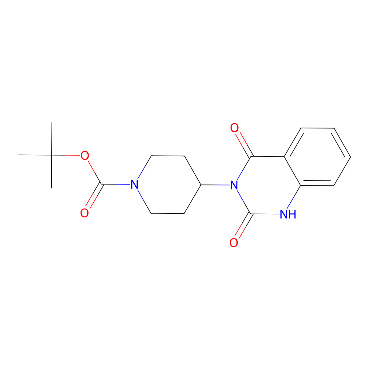tert-butyl 4-(2,4-dioxo-1,4-dihydroquinazolin-3(2H)-yl)piperidine-1-carboxylate molecular structure, CAS 1281199-80-1