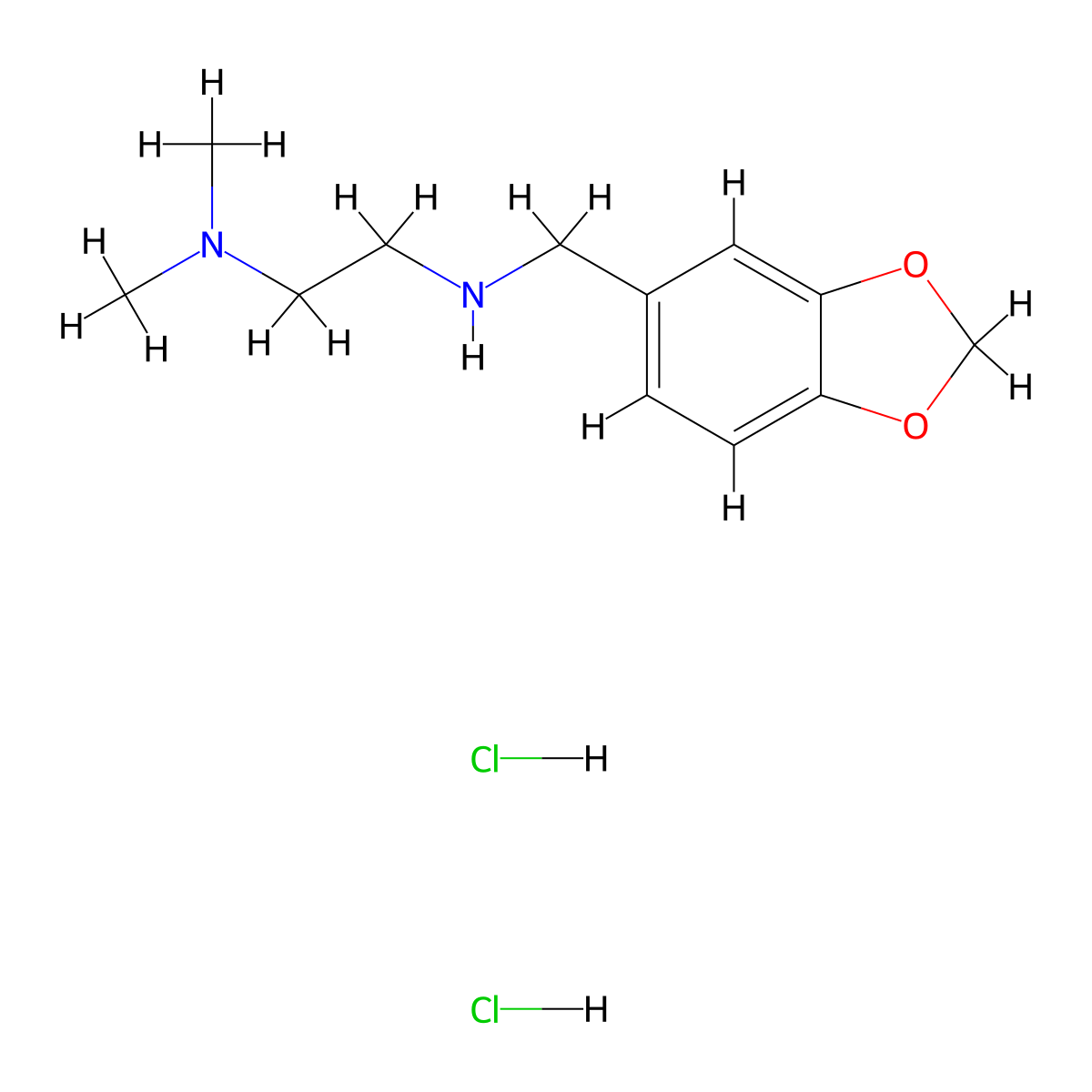 (2H-1,3-benzodioxol-5-ylmethyl)[2-(dimethylamino)ethyl]amine dihydrochloride molecular structure, CAS 128120-68-3