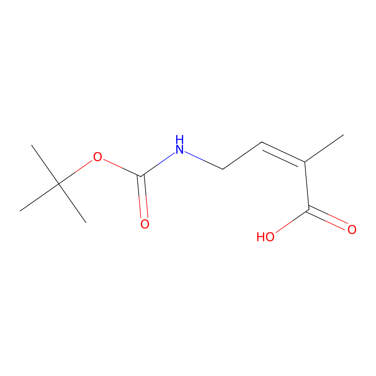 (2E)-4-{[(tert-butoxy)carbonyl]amino}-2-methylbut-2-enoic acid molecular structure, CAS 128121-02-8