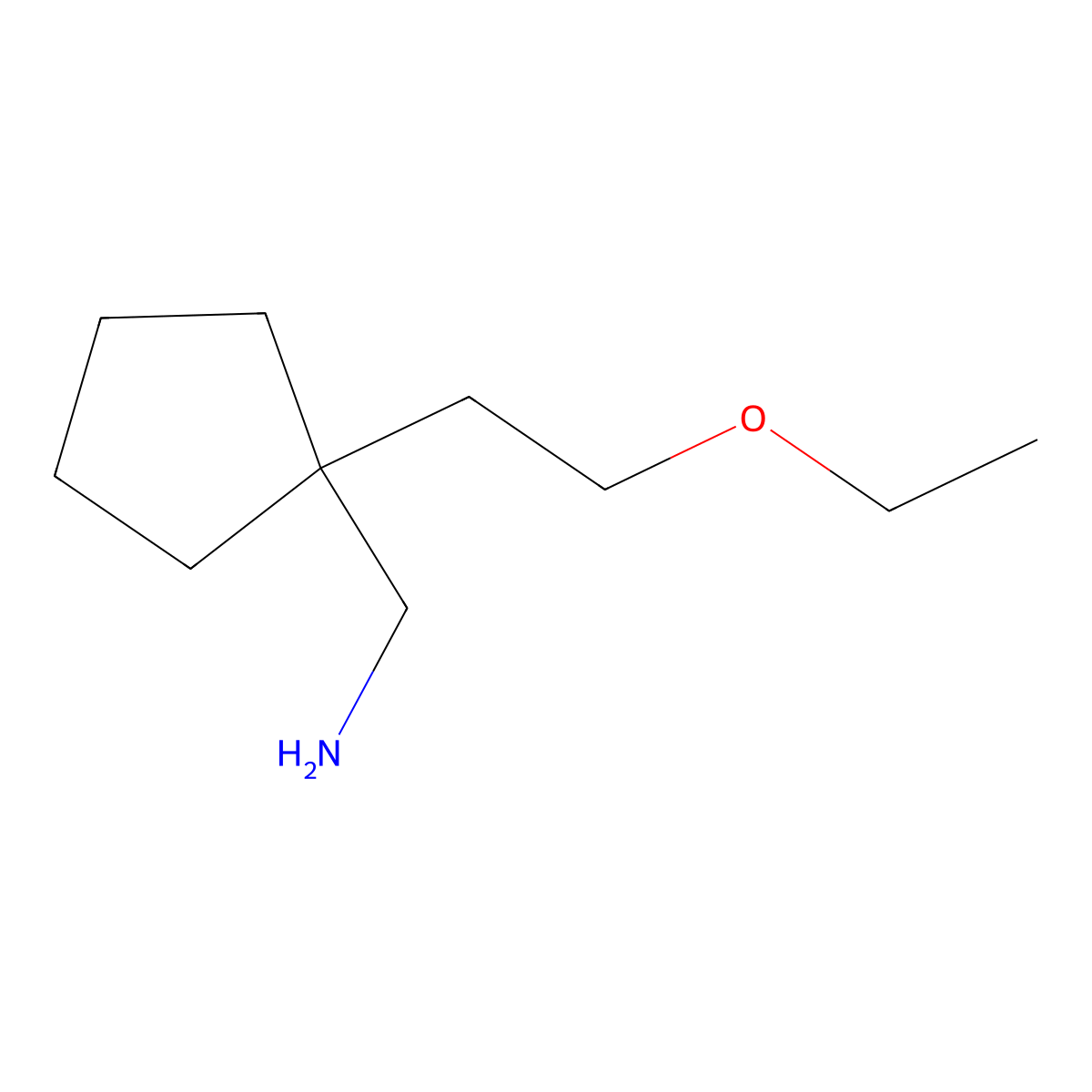 [1-(2-Ethoxyethyl)cyclopentyl]methanamine molecular structure, CAS 1281229-10-4