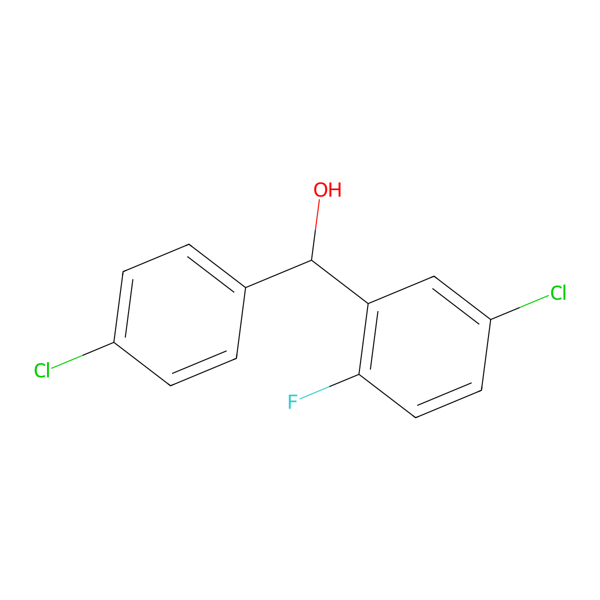 5-Chloro-alpha-(4-chlorophenyl)-2-fluorobenZenemethanol molecular structure, CAS 1281229-22-8