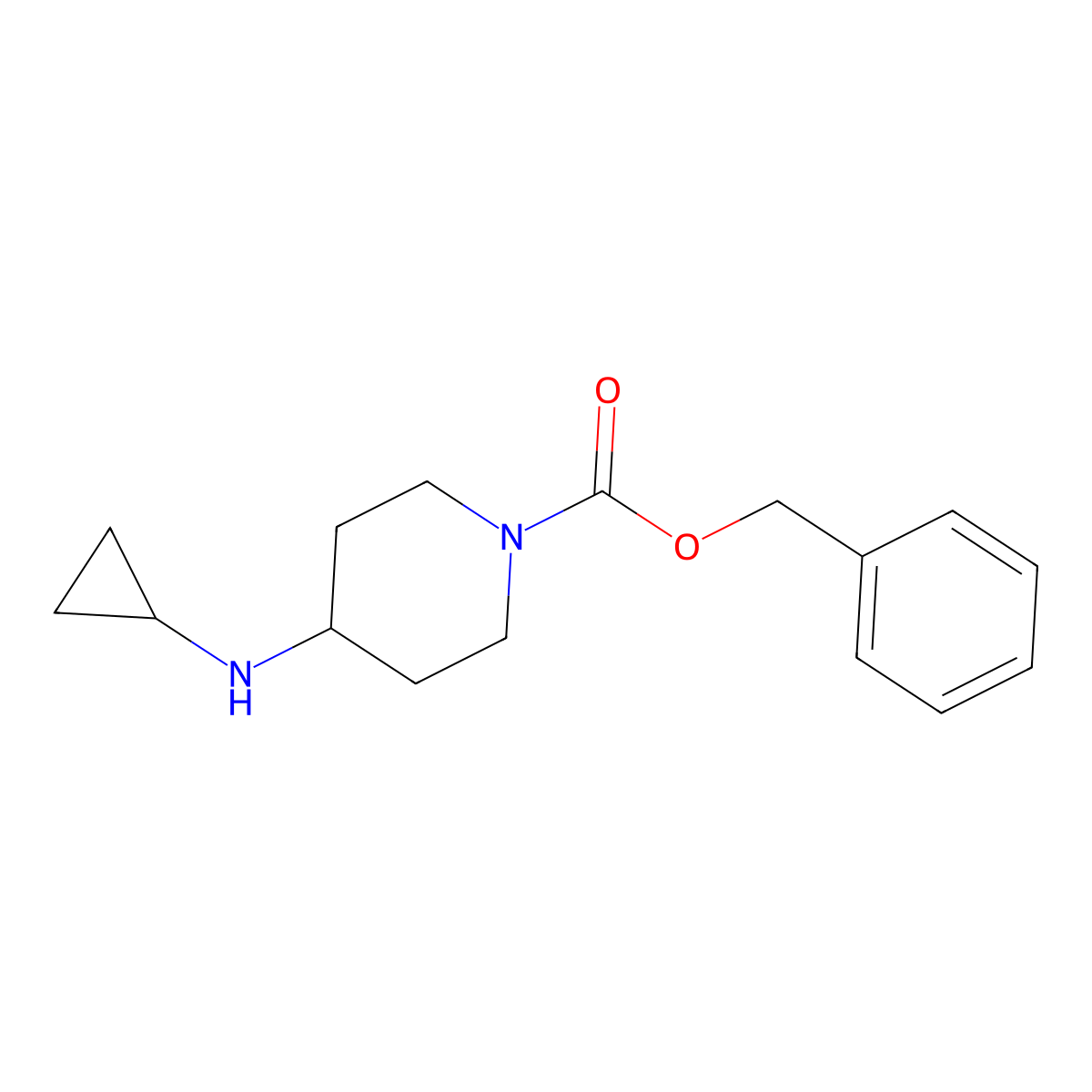 Benzyl 4-(cyclopropylamino)piperidine-1-carboxylate molecular structure, CAS 1281247-71-9