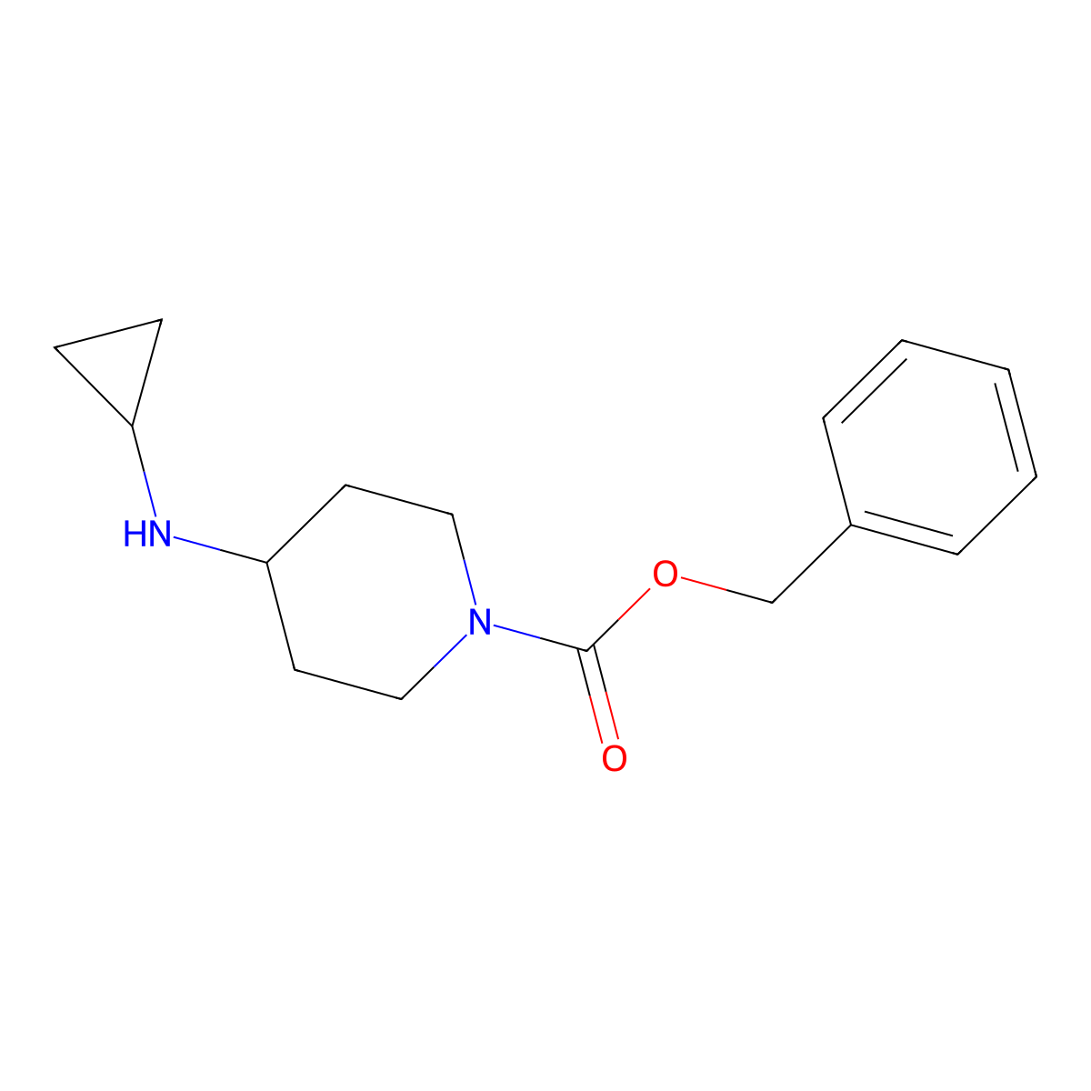 Benzyl 4-(cyclopropylamino)piperidine-1-carboxylate molecular structure, CAS 1281247-71-9