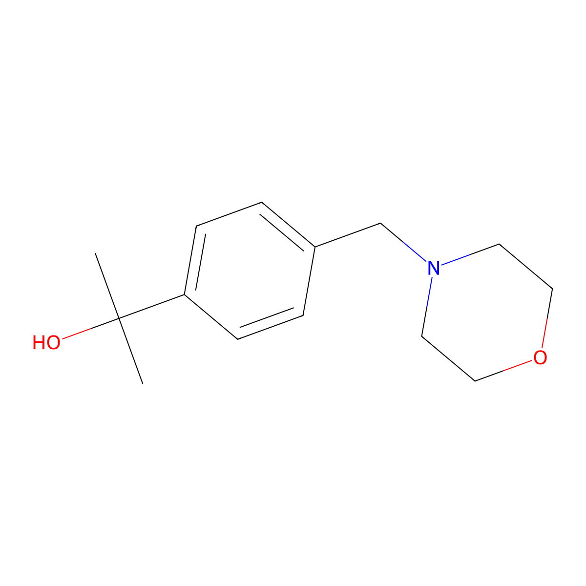 2-{4-[(Morpholin-4-yl)methyl]phenyl}propan-2-ol molecular structure, CAS 1281259-04-8