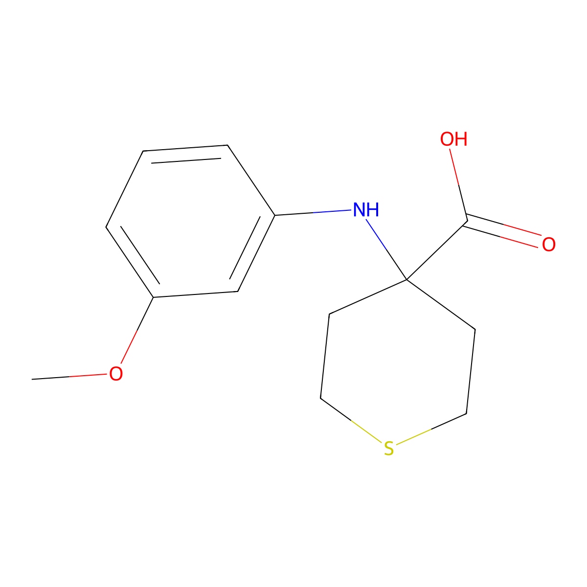 4-[(3-Methoxyphenyl)amino]thiane-4-carboxylicacid molecular structure, CAS 1281266-49-6
