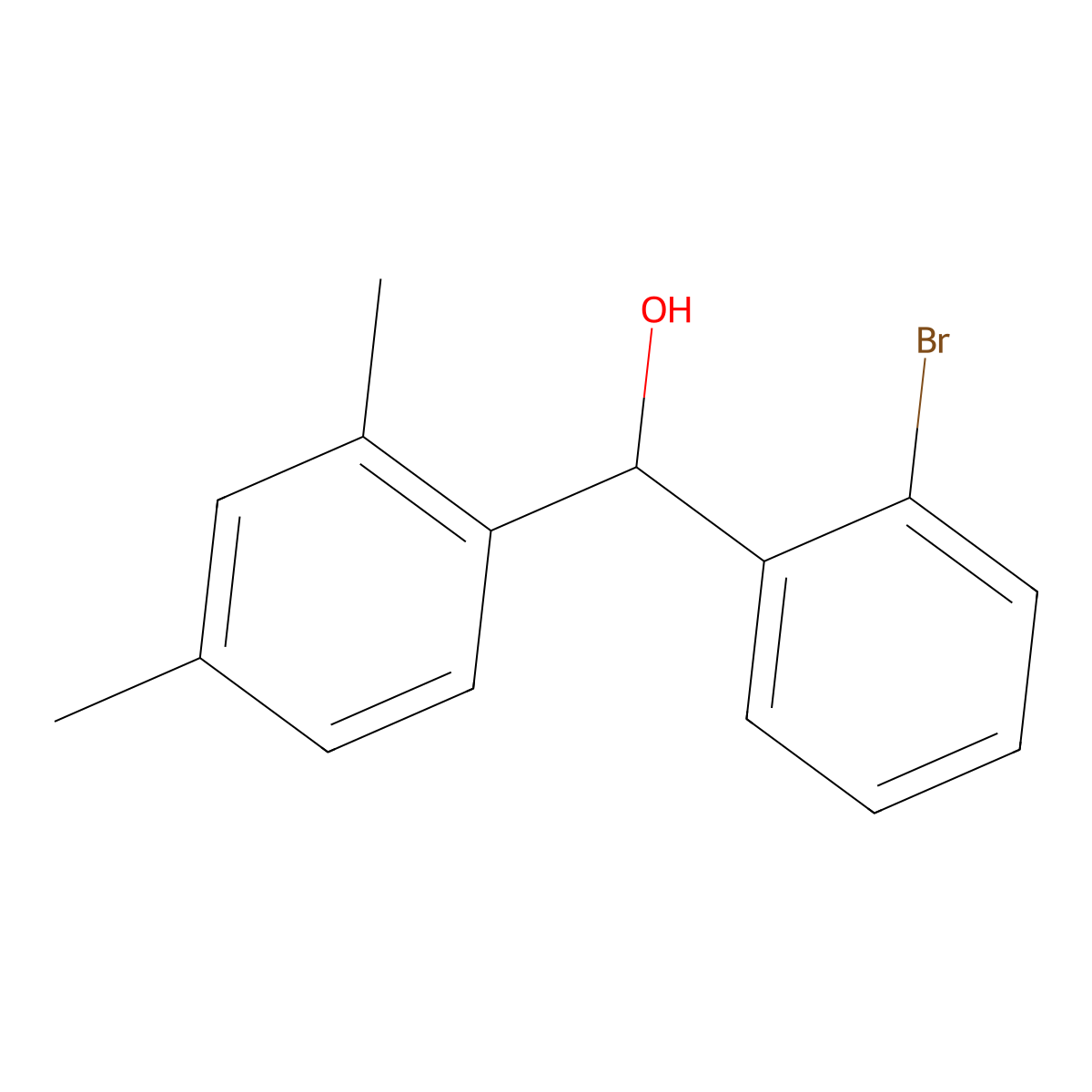 (2-Bromophenyl)(2,4-dimethylphenyl)methanol molecular structure, CAS 1281267-23-9