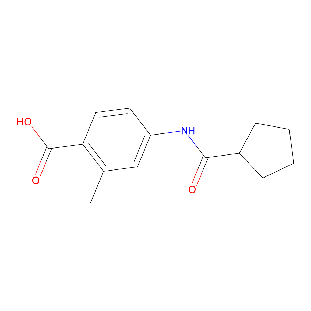 4-Cyclopentaneamido-2-methylbenzoic acid molecular structure, CAS 1281268-80-1