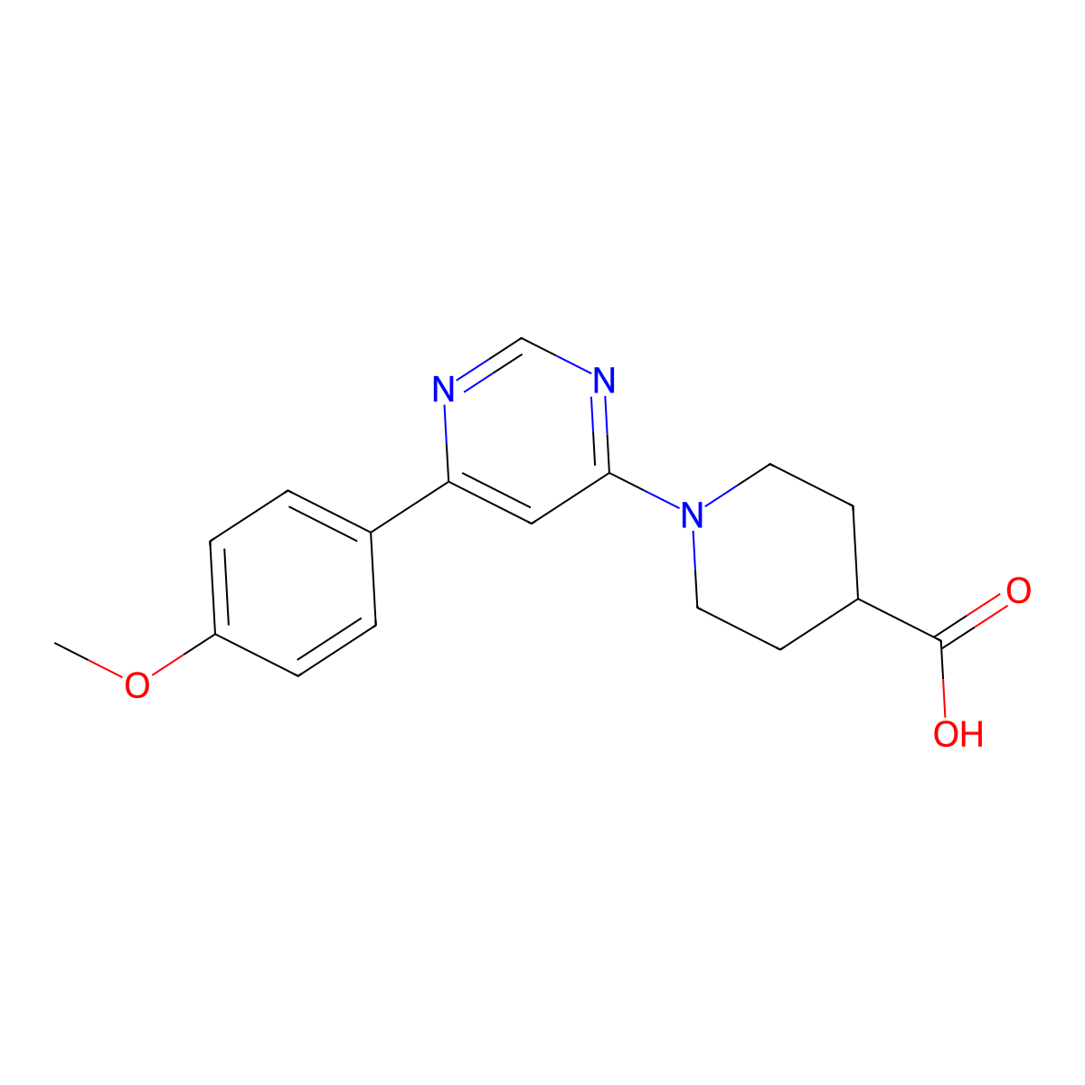1-[6-(4-Methoxyphenyl)pyrimidin-4-yl]piperidine-4-carboxylic acid molecular structure, CAS 1281275-52-2