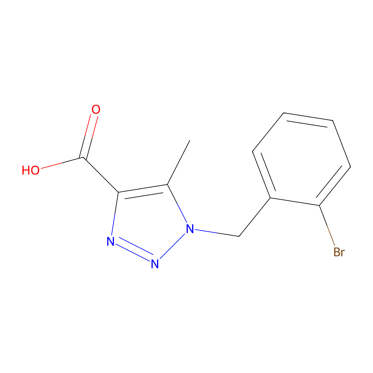 1-(2-Bromobenzyl)-5-methyl-1H-1,2,3-triazole-4-carboxylic acid molecular structure, CAS 1281283-42-8