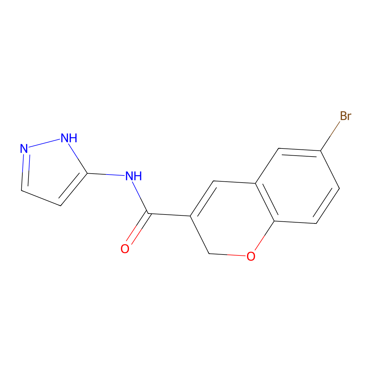 6-bromo-N-(1H-pyrazol-3-yl)-2H-chromene-3-carboxamide molecular structure, CAS 1281310-11-9