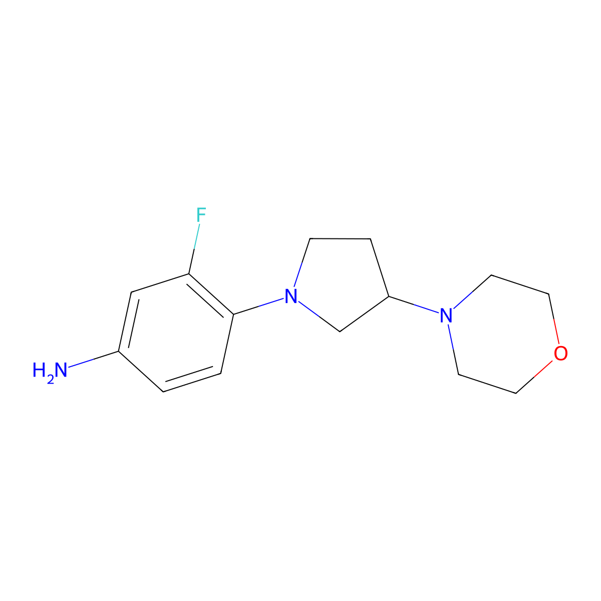 3-Fluoro-4-(3-morpholino-pyrrolidino)aniline molecular structure, CAS 1281311-37-2