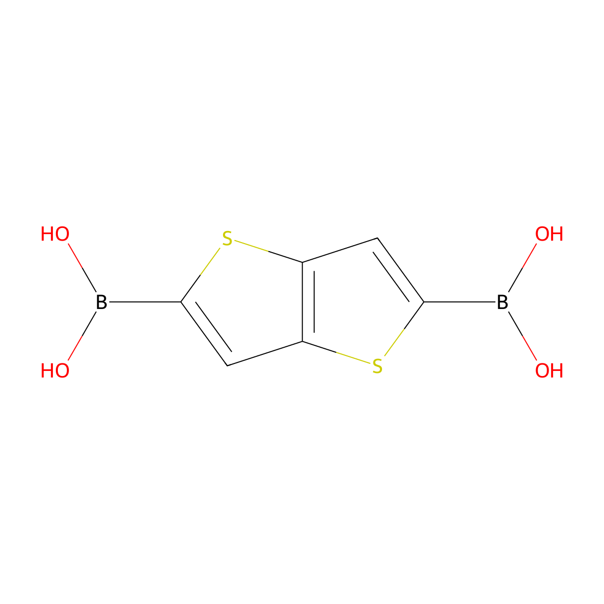 Thieno[3,2-b]thiophene-2,5-diyldiboronic acid molecular structure, CAS 1281324-46-6