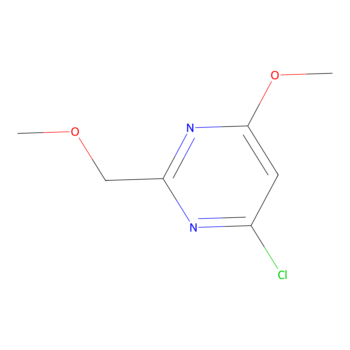 4-Chloro-6-methoxy-2-(methoxymethyl)pyrimidine molecular structure, CAS 1281327-03-4