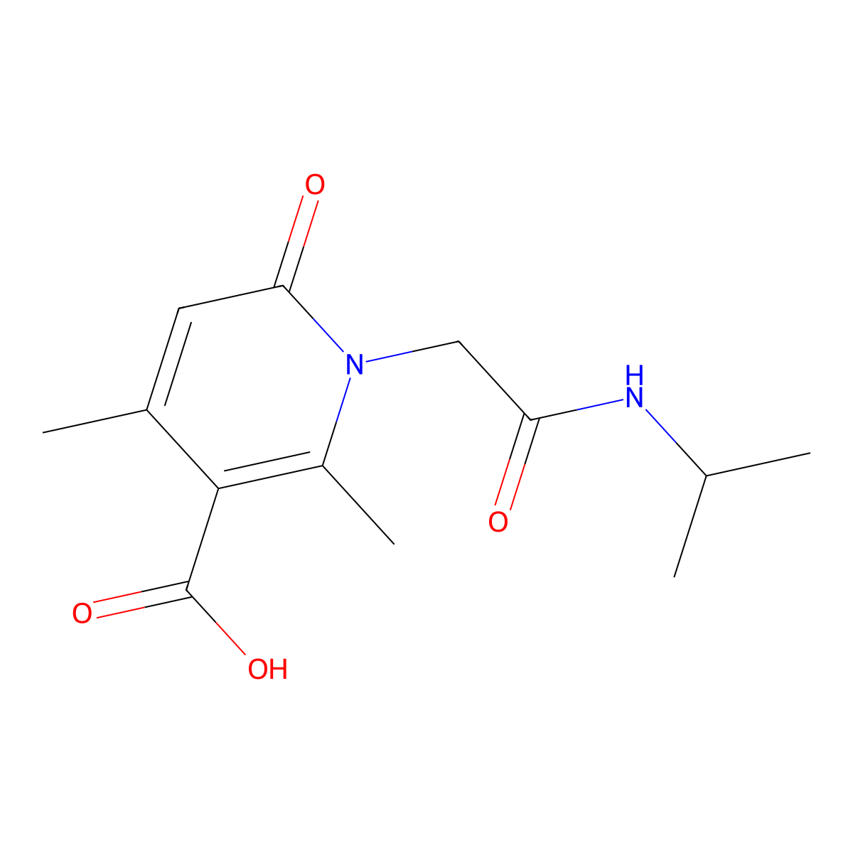 2,4-Dimethyl-6-oxo-1-{[(propan-2-yl)carbamoyl]methyl}-1,6-dihydropyridine-3-carboxylic acid molecular structure, CAS 1281328-68-4
