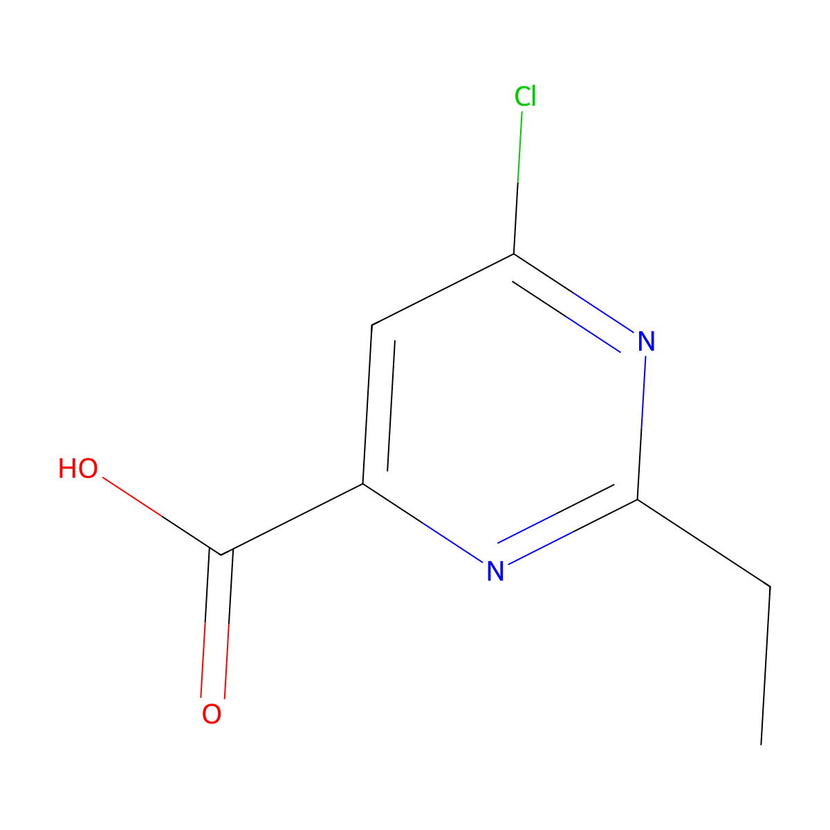 6-Chloro-2-ethylpyrimidine-4-carboxylic acid molecular structure, CAS 1281339-40-9