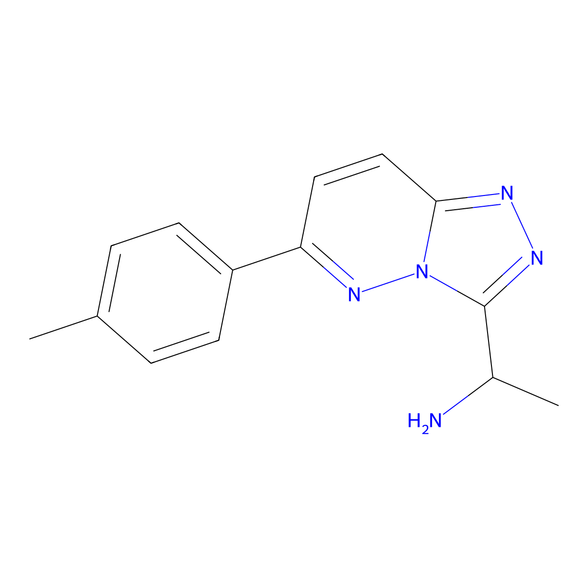 1-(6-(p-Tolyl)-[1,2,4]triazolo[4,3-b]pyridazin-3-yl)ethanamine molecular structure, CAS 1281342-72-0