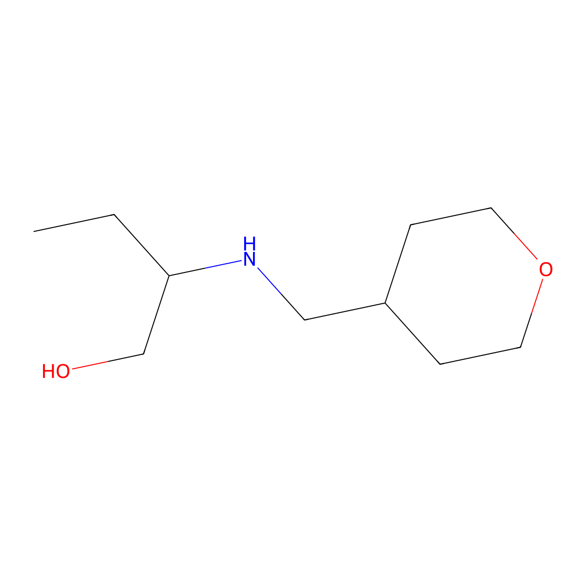 2-{[(Oxan-4-yl)methyl]amino}butan-1-ol molecular structure, CAS 1281361-33-8
